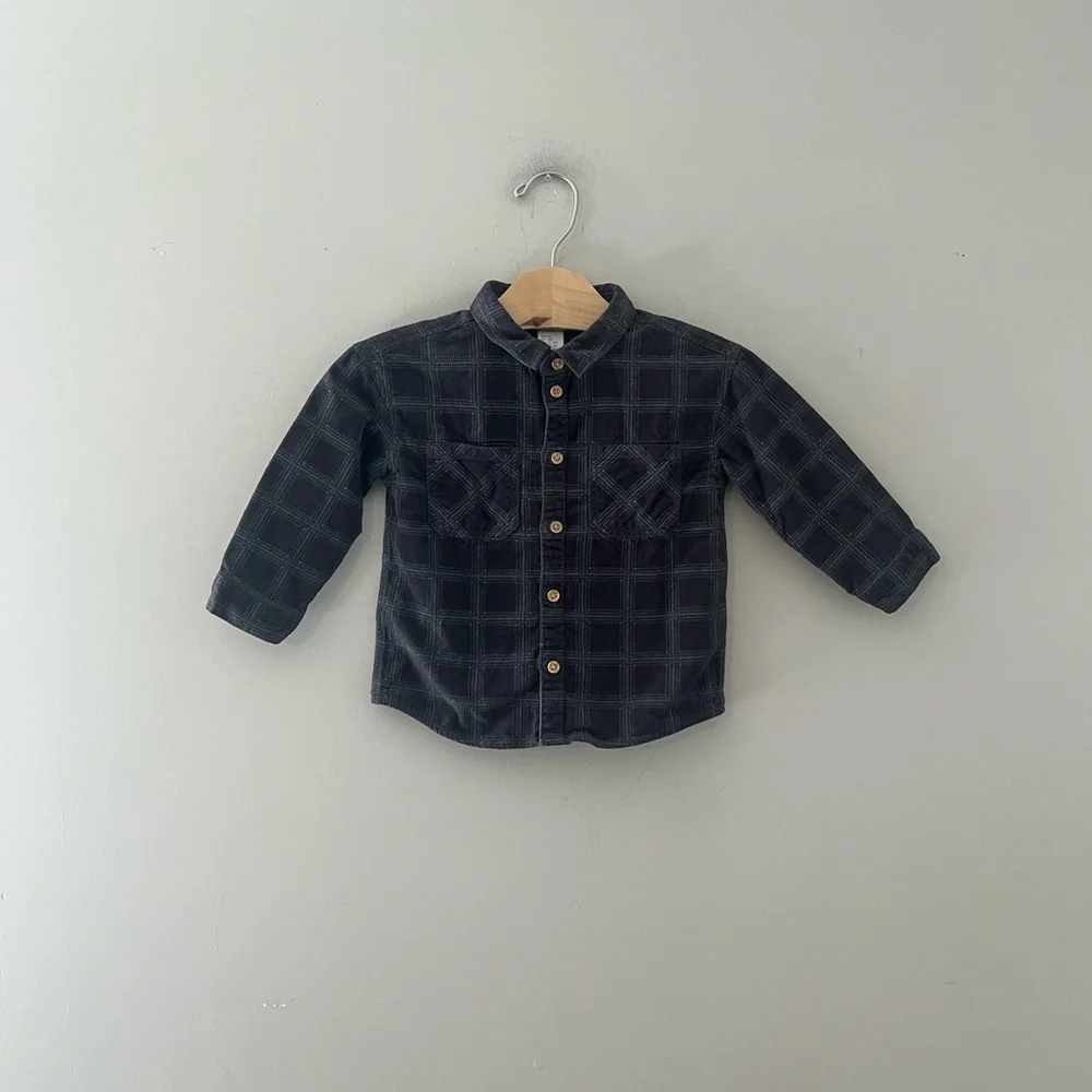 $10 ADD ON boys' corduroy plaid shirt top Shacket H&M 18M Zara cotton on kids